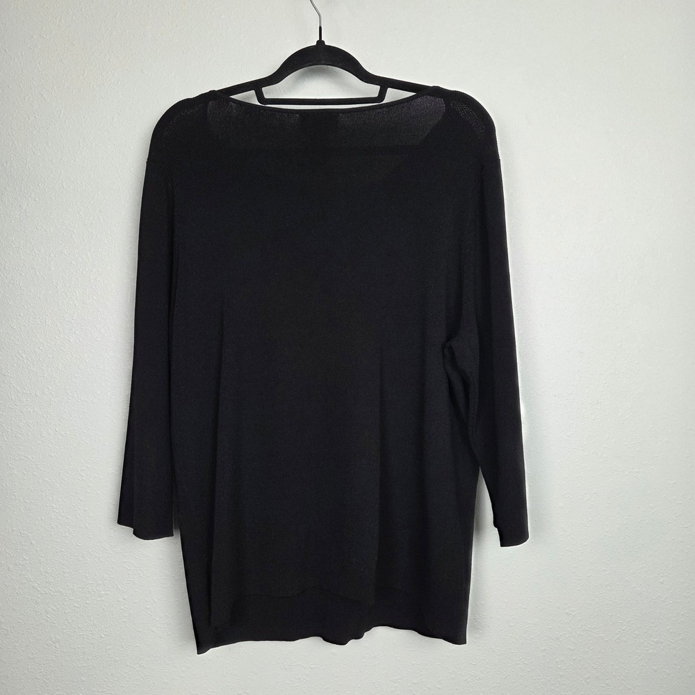 Sweater Lane Bryant‎ Women 18/20 Black Boat Neck 3/4 Sleeve Knit Pullover